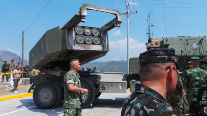 A Himars missile launcher