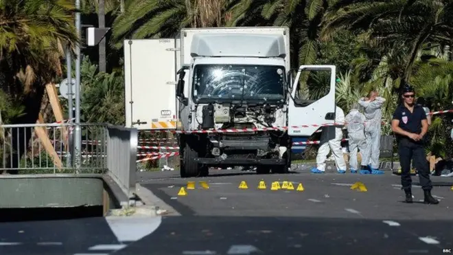 ප්‍රහාරකයා පැද වූ ට්‍රක් රථය