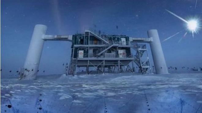 เครื่องมือตรวจจับอนุภาคนิวทริโนที่ขั้วโลกใต้ของโครงการทดลองไอซ์คิวบ์