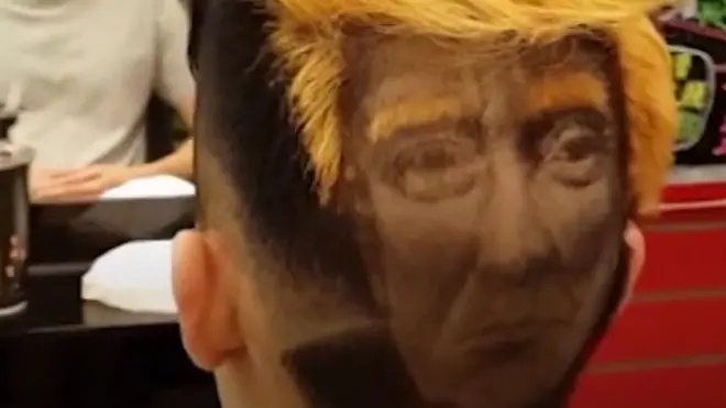 Прическа с портретом Трампа