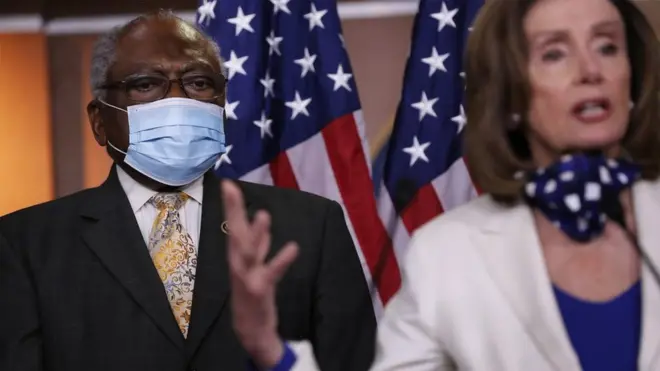 South Carolina congressman James Clyburn, pictured with House Speaker Nancy Pelosi, has been a strong ally of Joe Biden