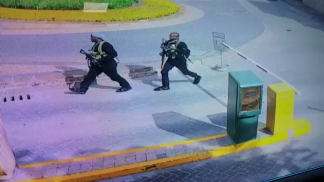 Still of two of the attackers caught on CCTV