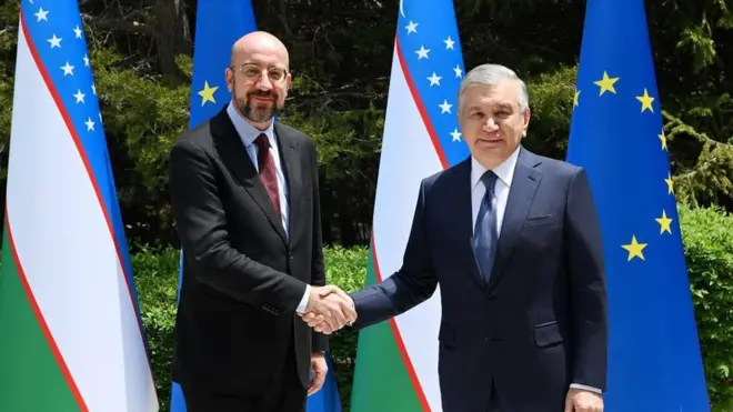 Ўзбекистон Президенти Шавкат Мирзиёев ва Европа Кенгаши Президенти Шарль Мишель