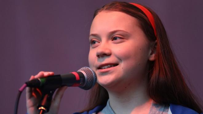 Greta Thunberg on stage