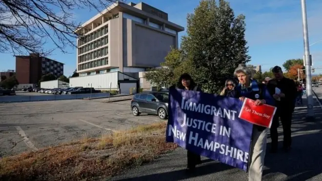 Berbagai protes dilakukan komunitas Kristen di New Hampshire untuk mendukung kelompok imigran Kristen Indonesia.