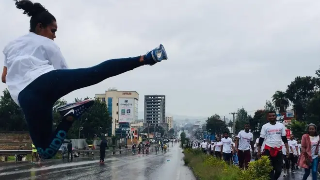 Mihirat Kadiir Fiigicha Irreechaa Finfinneerratti yeroo dandeettiishee agarsiiftu