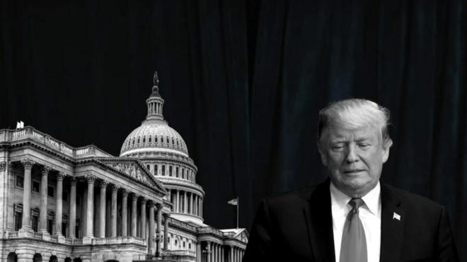 A composite image of US Congress and US President Donald Trump
