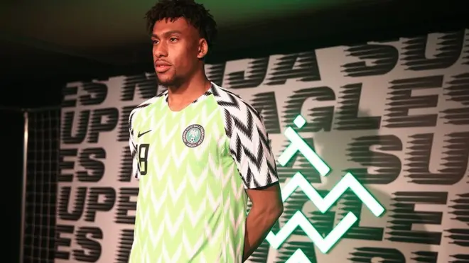 Na February 2018 dem launch di new Super Eagles jersey for London