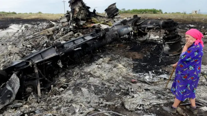 Место крушения MH17