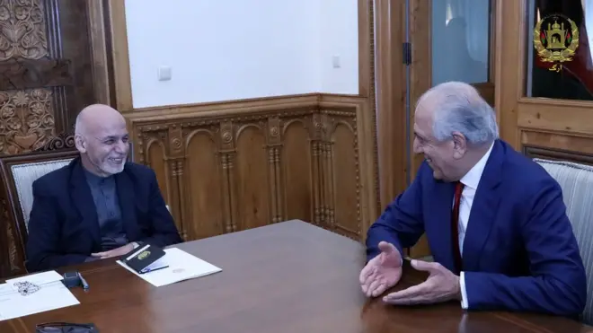 د ارګ یوه اعلامیه د ښاغلي خلیلزاد له قوله وايي،''طالبانو سره په خبرو کې پام وړ پرمختګ نه دی راغلی.''