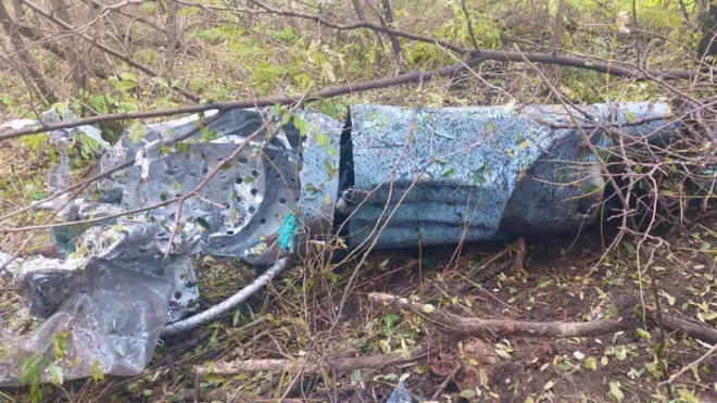 Обломки ракеты, сбитой в Киевской области