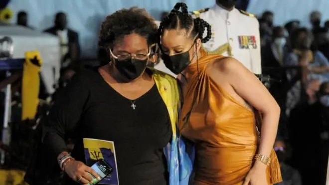 Barbados Prime Minister and Rihanna