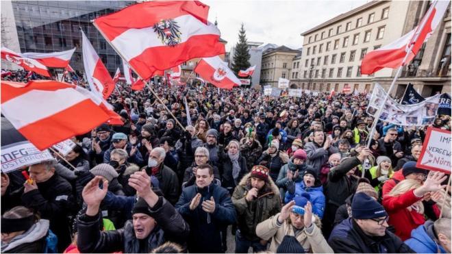 Austrian protests against the introduction of the new mandate