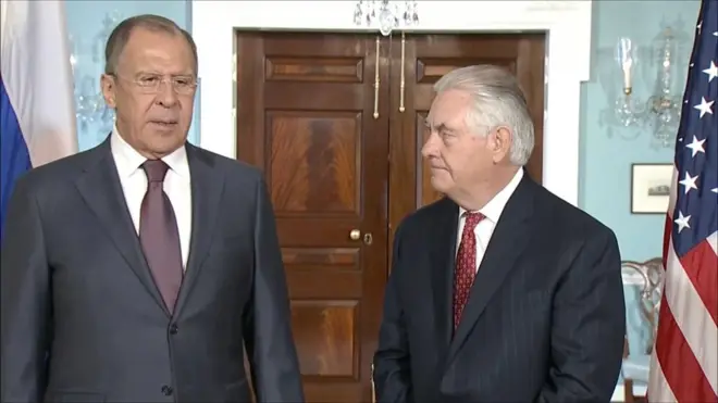 Сергей Лавров перед встречей с госсекретарем США Рексом Тиллерсоном
