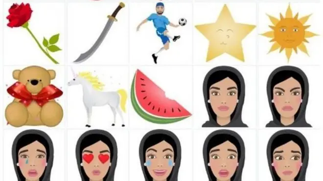 Emoji yang tersedia tak cuma ekspresi perempuan berhijab, juga berbagai produk dalam kehidupan modern.