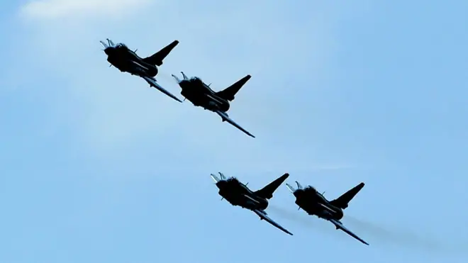 Chinese J-10 fighters were among the Chinese aircraft (file photo)