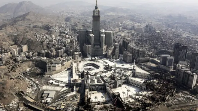 مکہ میں خانہ کعبہ کا ایک منظر