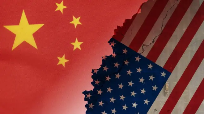 中国和美国国旗