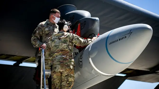 अमेरिकी हाइपरसोनिक मिसाइल AGM-183A का 2020 में कैलिफ़ोर्निया में हवाई परीक्षण किया गया