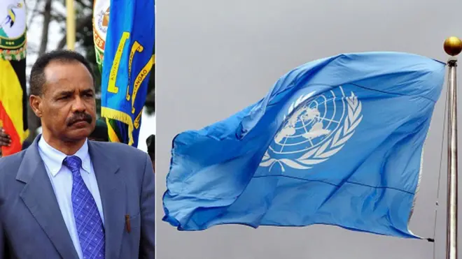 ፕረዚደንት ኢሳስ ኣፈወርቂ (ፀጋም)፡ ባንዴራ ውድብ ሕቡራት ሃገራት (የማን)