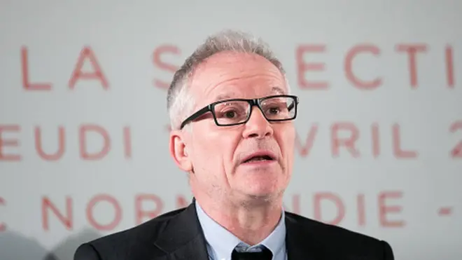 Thierry Fremaux à la conférence de presse de la 70e édtion du Festival de film de Cannes le 13 avril 2017 à Paris