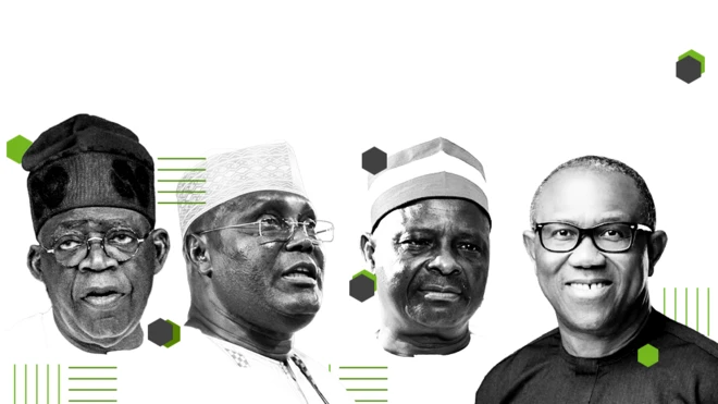 Collage of Tinubu, Atiku, Kwankwaso and Obi