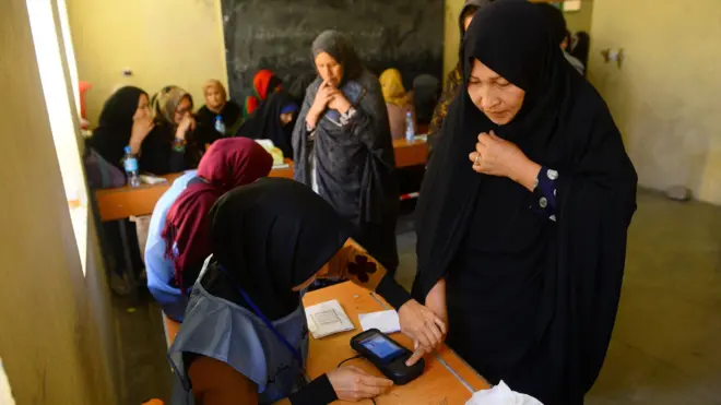 د ټاکنو کمیسیون وایي ۹۲ سلنه مرکزونو کې بایومټرېک رایې کارول شوي