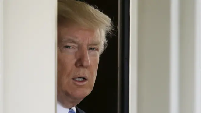 特朗普在白宫一角（30/6/2017）