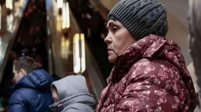 Жительница Киева в метро