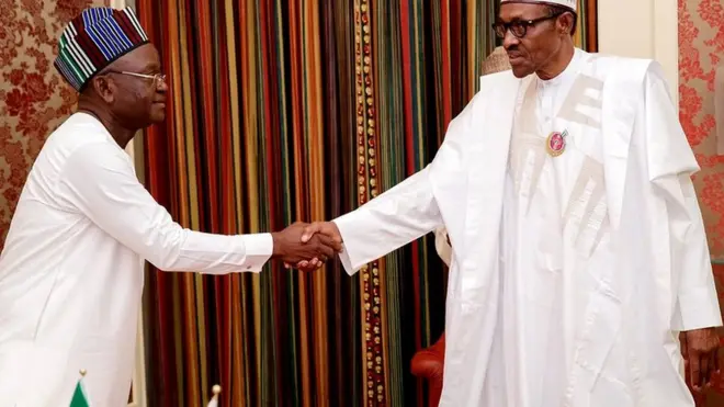 Aarẹ Muhammadu Buhari ati Gomina Ortum