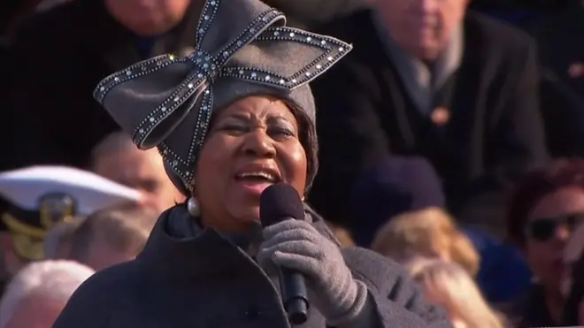Aretha Franklin sings at the 2009 inaugration