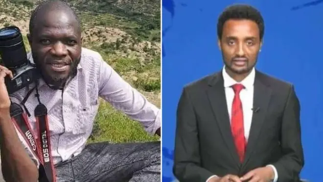 ኬንያዊው ጋዜጠኛ ያሲን ጁማና የየኦሮሚያ ሚዲያ ኔትወርክ ጋዜጠኛ መለሰ ዲሪብሳ