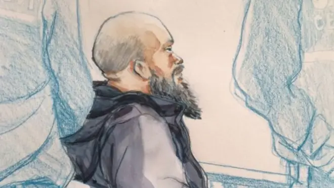 Davis'in mahkeme salonunda çizimi