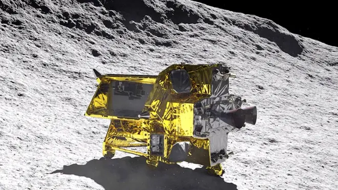 An artist's impression of how the lander might look on the Moon's surface
