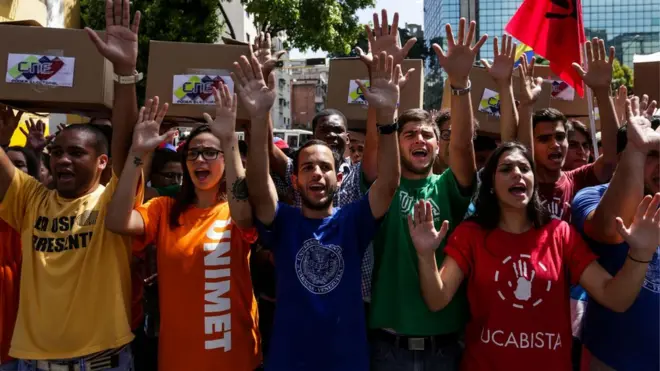 Акция протеста в Венесуэле