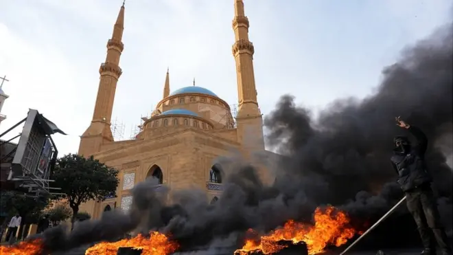 протест в центре Бейрута