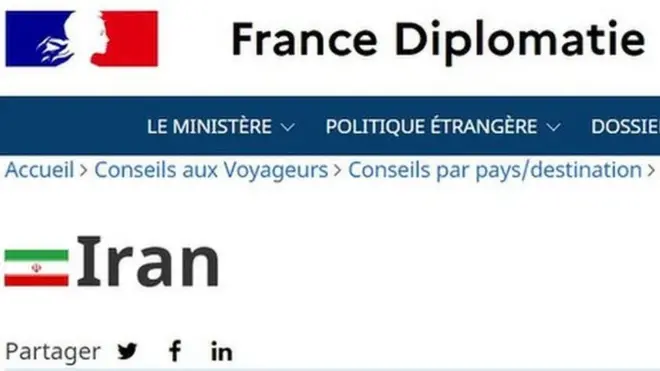 فرانسه به اتباع خود هشدار داده که خطر «دستگیری و بازداشت خودسرانه و محاکمه ناعادلانه« آنها در ایران «در حد زیادی» وجود دارد