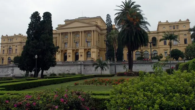 Fachada do Museu do Ipiranga, fechado desde 2013 por riscocorinthians guaranidesabamento