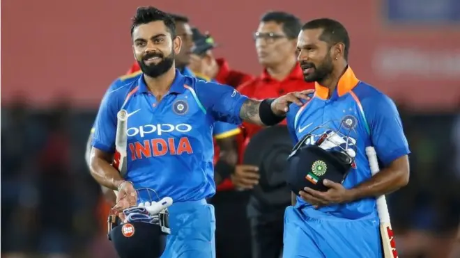 شیکھر دھون نے 20 چوکوں اور 3 چھکوں کی مدد سے 132 اور ویرات کوہلی نے 82 رنز بنائے اور ناقابل شکست رہے۔