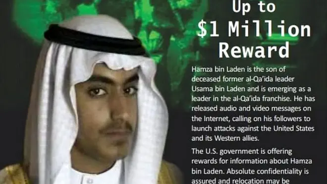 Cáo thị treo thưởng của Mỹ để tìm kiếm Hamza Bin Laden