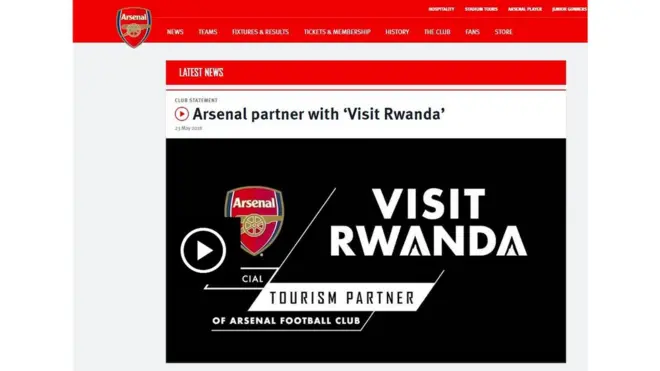 Le Rwanda défend son accord avec Arsenal