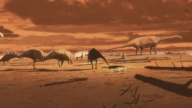 يعتقد أن الحفرية لديناصور عاش على الأرض قبل سبعين مليون سنة