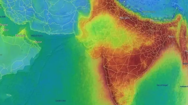 સેન્ટિનલ ફાઈવપી સેટેલાઈટે નવેમ્બર-2017થી આ વર્ષના જૂનની મધ્ય સુધીમાં મેળવેલા ડેટાનો ખ્યાલ આપતો ફોટોગ્રાફ