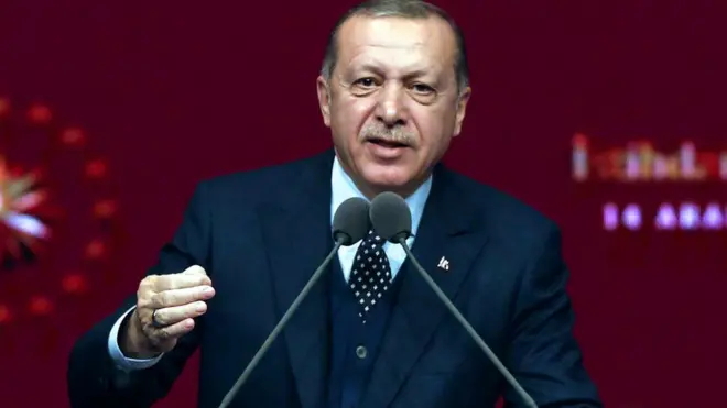 Erdoğan kürsüde konuşuyor