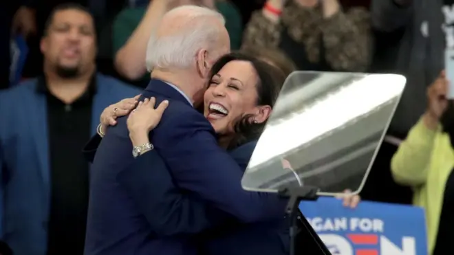 Ms Harris and Mr Biden are said to share a close relationship