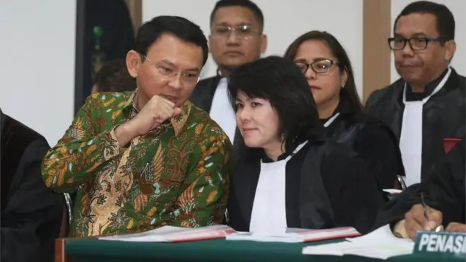 Gubernur Jakarta, Basuki Tjahaja Purnama alias Ahok, saat sidang pekan lalu yang menbghadirkan Muhammad Rizieq Shihab