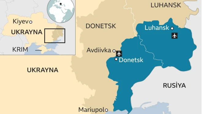 Ukrayna Luhansk Donetsk Rusiya qoşunları seprataçı rejimlər