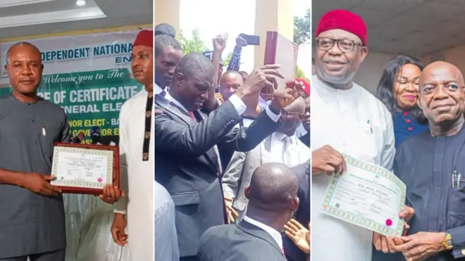 Alex Otti, Peter Mba na Francis Nwifuru