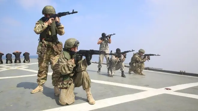 Російські війська під час навчань в Індійському океані