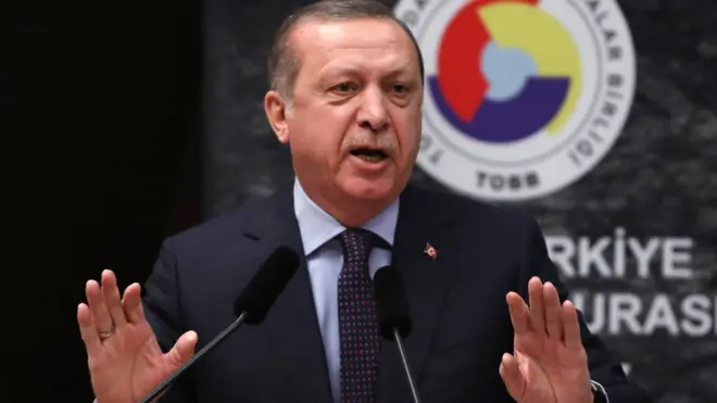 Erdoğan kürsüde